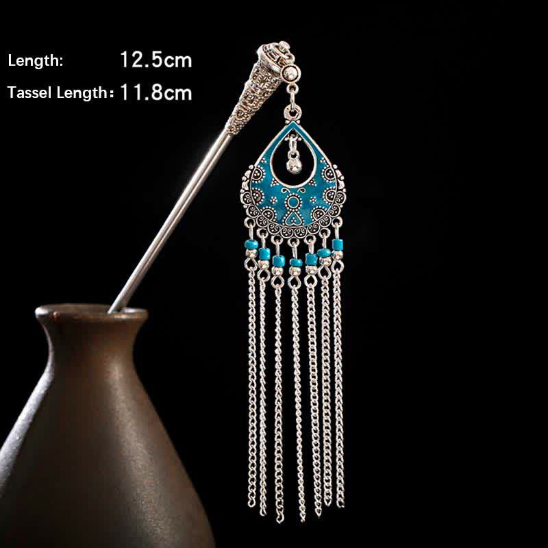 KarmaRipple's Water Drop Lily of the Valley Flowers Tassels Confidence Hairpin p44
