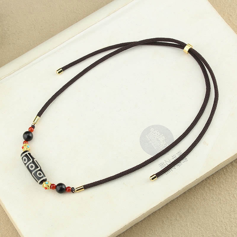 KarmaRipple's Tibetan Nine-Eye Dzi Bead Protection Blessings String Pendant Necklace p10