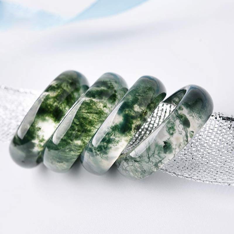 KarmaRipple's Moss Agate Balancing Balance Ring p11