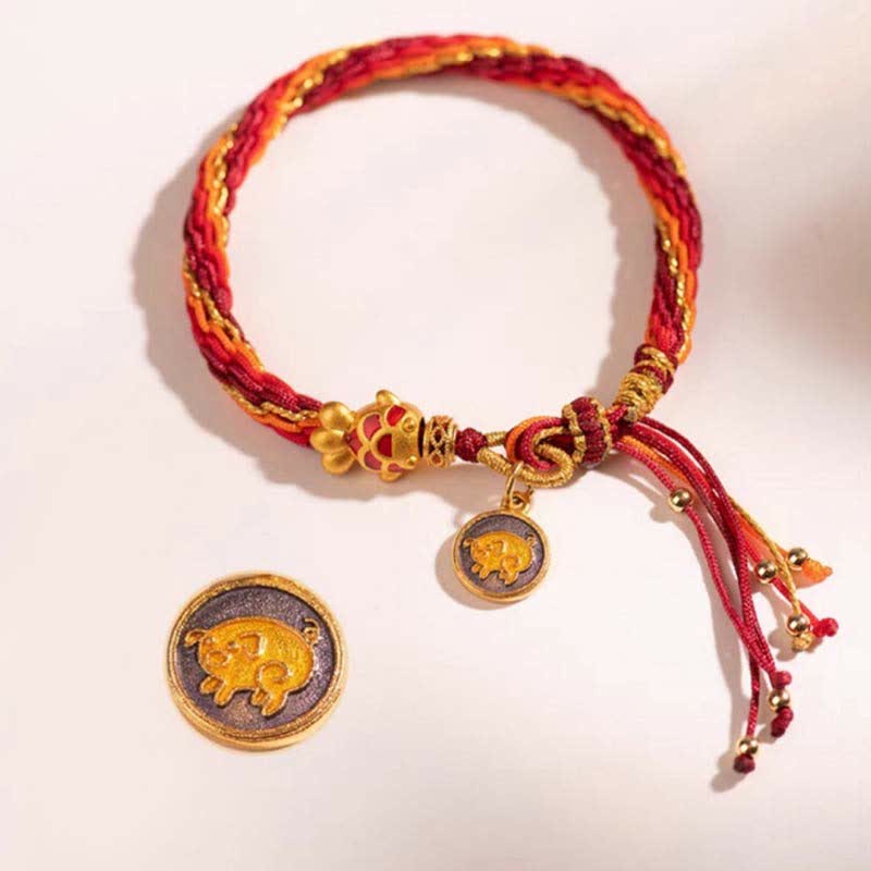 KarmaRipple's Chinese Zodiac Handmade Koi Fish String Protection Reincarnation Weave Braid Bracelet p39