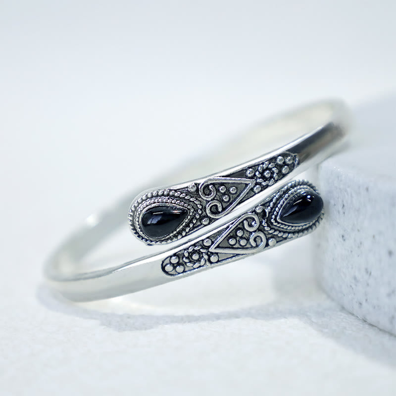KarmaRipple's Zircon Water Drop Pattern Balancing Cuff Bracelet Bangle p3