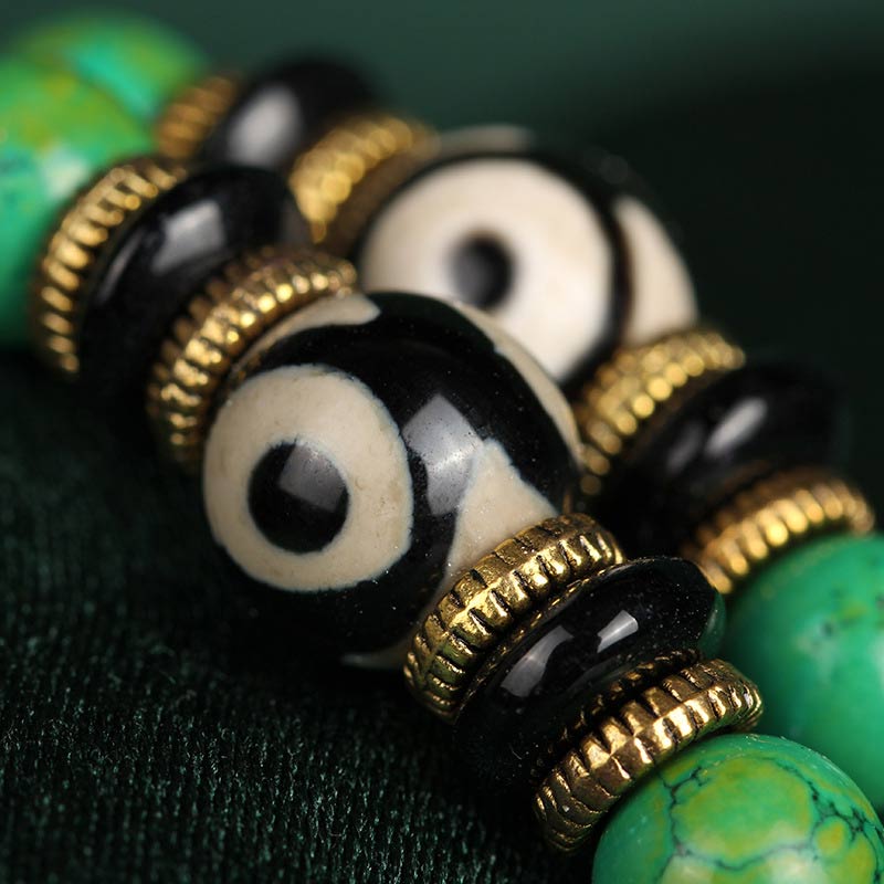 KarmaRipple's Tibetan Turquoise Mala Balance Pendant Bracelet p5