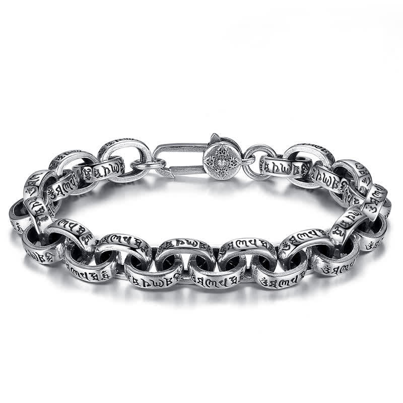 KarmaRipple's 925 Sterling Silver Om Mani Padme Hum Engraved Peace Bracelet Bangle p8