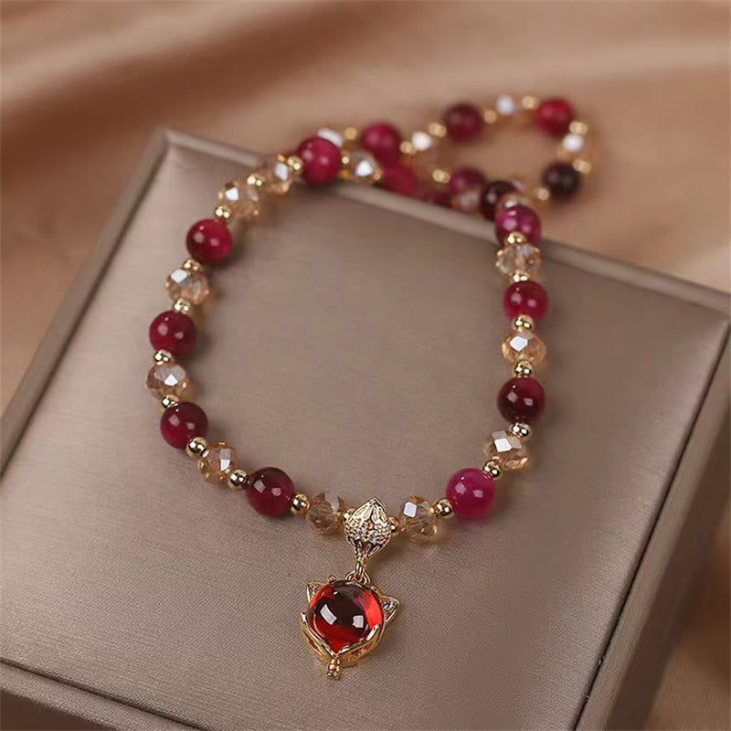 KarmaRipple's Red Tiger Eye Fox Protection Double Wrap Bracelet p5
