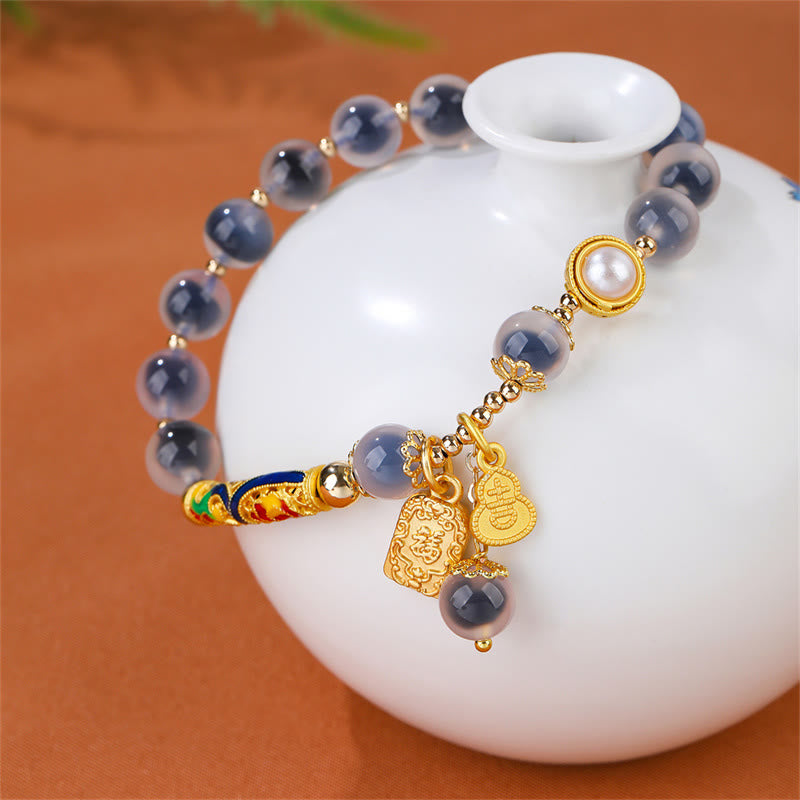 KarmaRipple's Authentic Blue Candy Agate Amulet Strength Bracelet p2