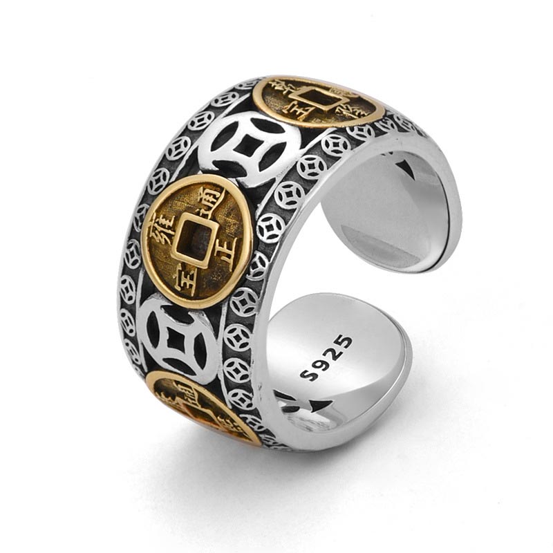KarmaRipple's Five-Emperor Coins Balance Adjustable Ring p11
