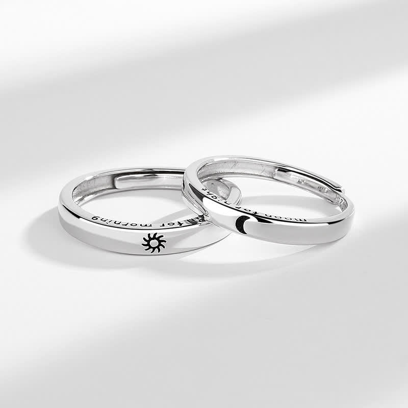 KarmaRipple's 925 Sterling Silver Sun Moon Protection Adjustable Pair Ring p6