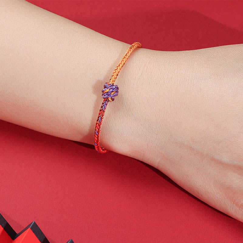 KarmaRipple's Handcrafted Colorful Purple Gold Red Braid Rope Bracelet p5