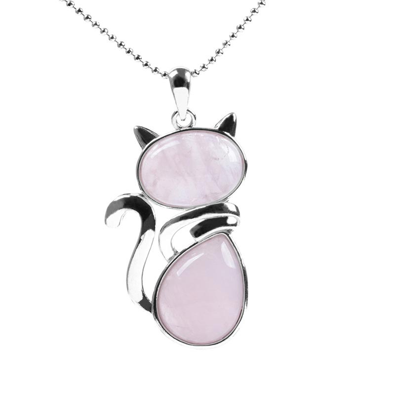 KarmaRipple's Cat Pattern Authentic Gemstone Protection Pendant Necklace p4