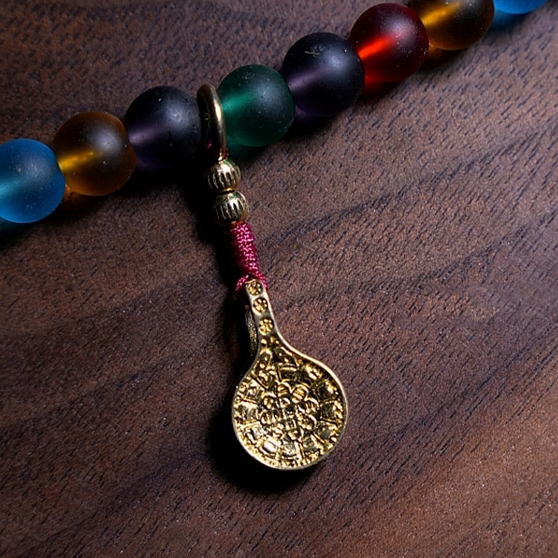 KarmaRipple's Tibetan 108 Mala Beadwork Multicolored Liuli Glass Bead Chinese Zodiac Nine Palaces Eight Diagrams Talisman Bracelet p11