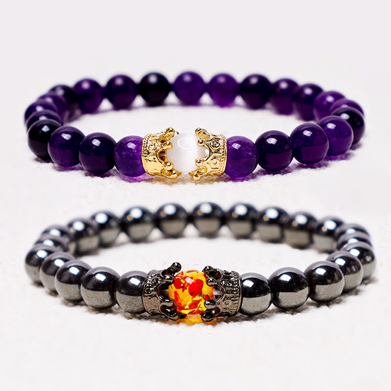 KarmaRipple's Authentic Stone King&Queen Crown Balancing Energy Beadwork Pair Bracelet p7