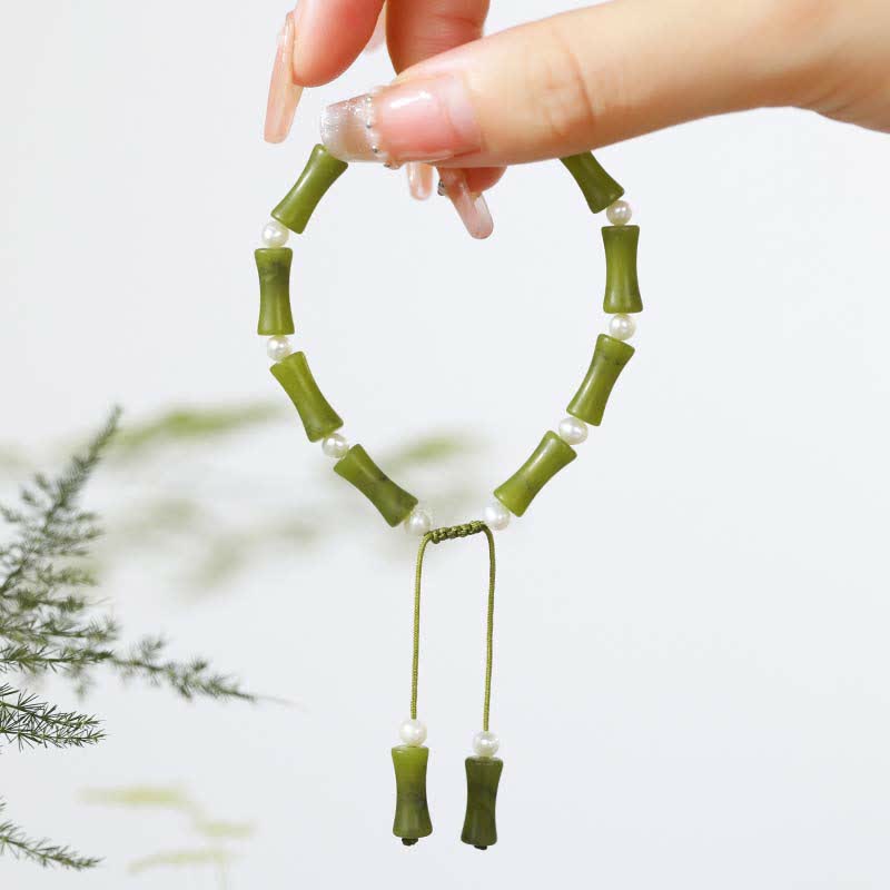 KarmaRipple's Authentic Peridot Bamboo Pattern Love Peace Bracelet p3
