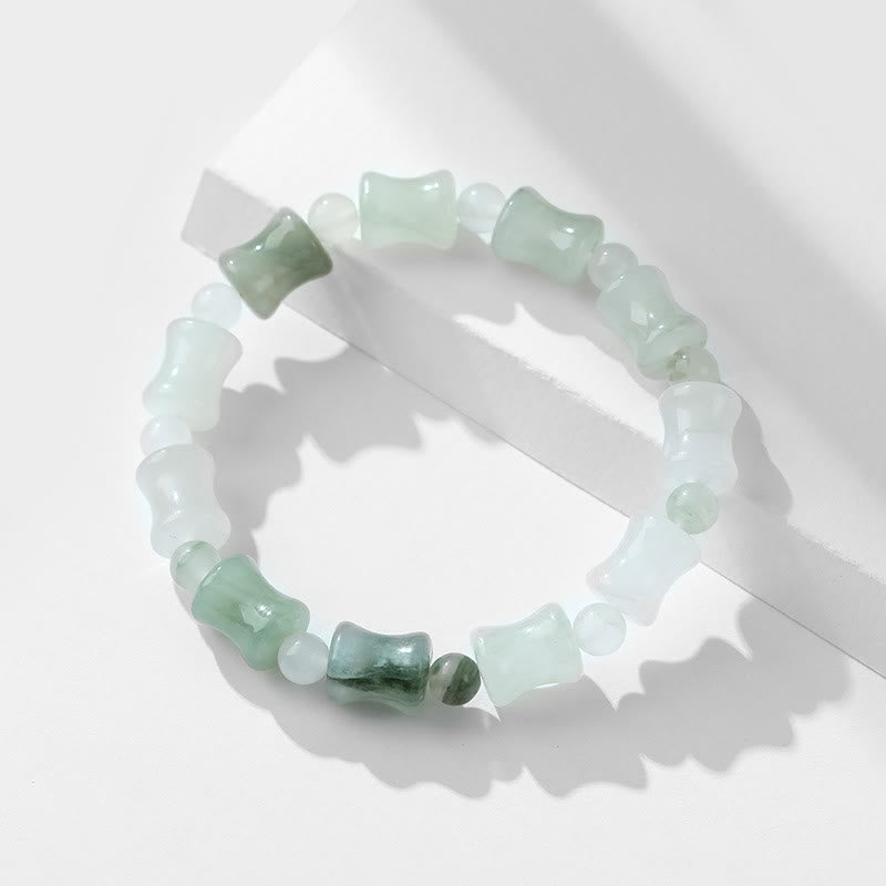 KarmaRipple's Jade Coconut Shell Bamboo Pattern Abundance Fortune Bracelet p6