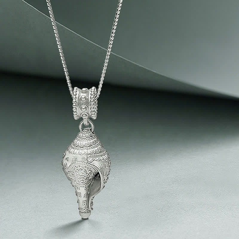 KarmaRipple's 999 Sterling Silver Shankha Conch Shell Seashell Fortunate Pendant Necklace p6