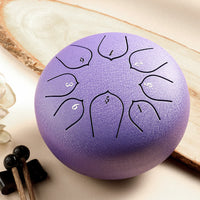 KarmaRipple's Steel Tongue Drum Sound Balancing Meditation Lotus Pattern Drum Kit 8 Note 6 Inch Percussion Instrument