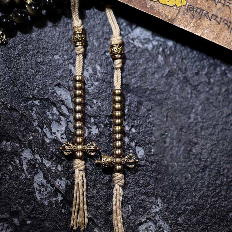 KarmaRipple's 108 Mala Beadwork Gold Sheen Obsidian Tiger Eye Eagle's Eye Stone Wealth Bracelet p28
