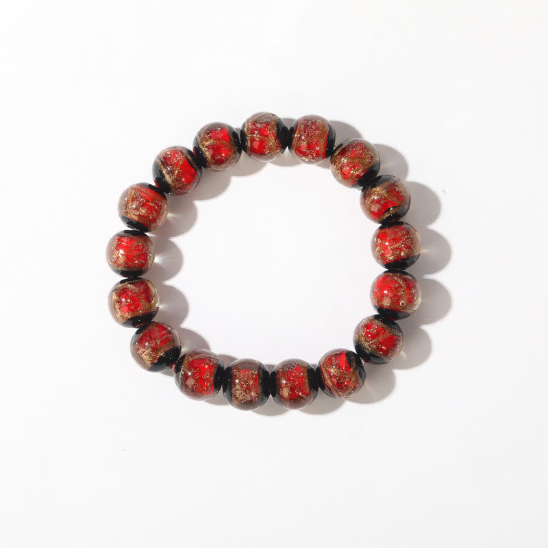 KarmaRipple's Tibetan Classic Liuli Glass Bead Fortune Wealth Bracelet ( p9