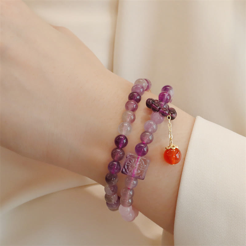 KarmaRipple's Authentic Amethyst Citrine Positive Transformation Double Wrap Bracelet p5