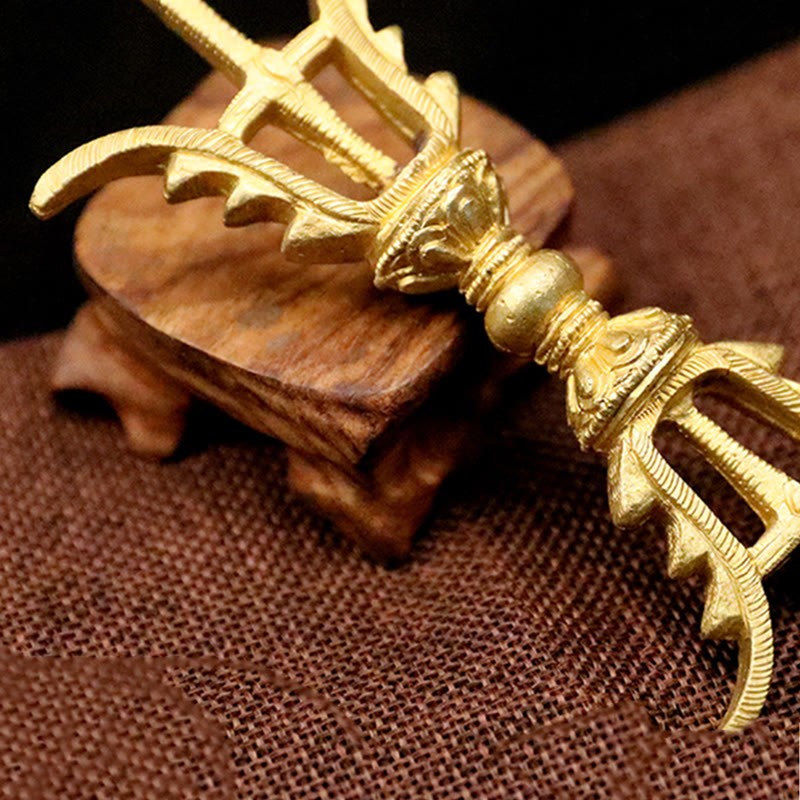 KarmaRipple's Handmade Nepal Five Prong Three Prong Vajra Dorje Strength Bronze Decoration p14