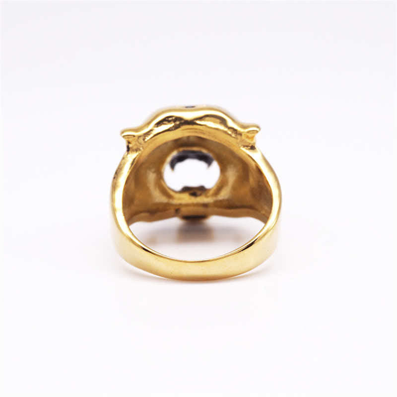 KarmaRipple's Men's Animal Tiger Head Titanium Steel Balance Calm Punk Rock Biker Ring p23