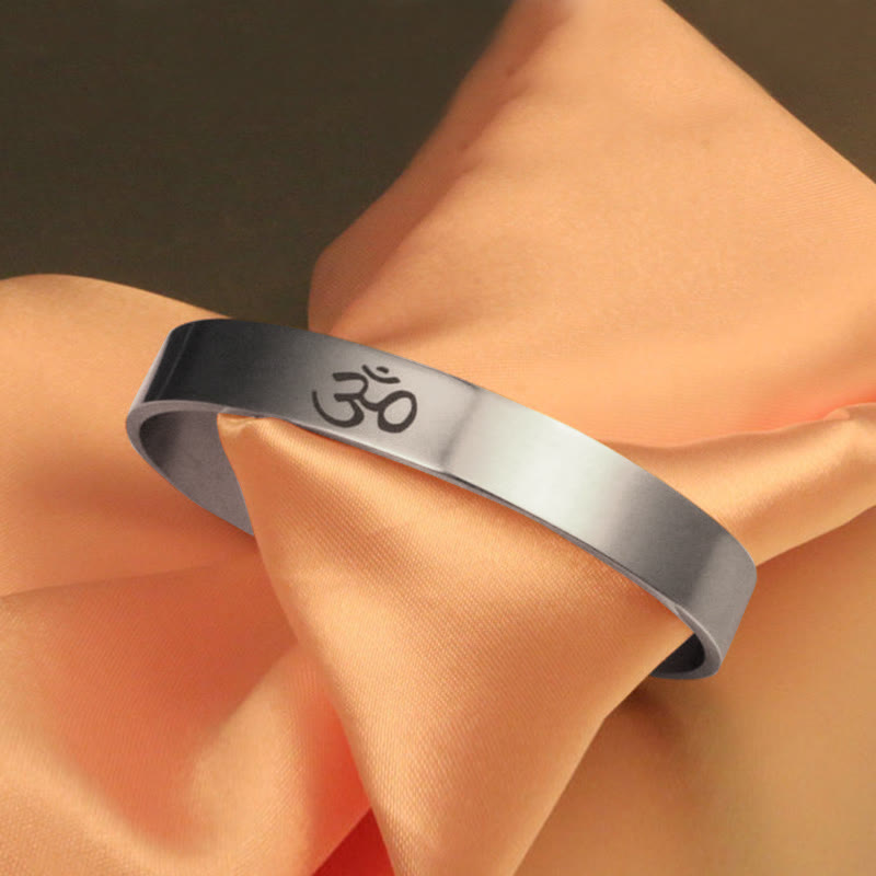 KarmaRipple's Tibetan OM Symbol Mindfulness Cuff Bracelet Bangle p6