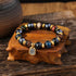 Blue Multicolored Liuli Glass Bead / 12mm