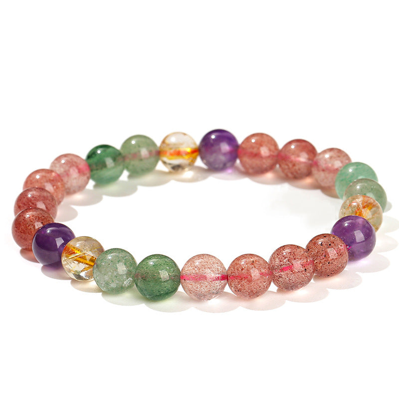 KarmaRipple's Authentic Multicolored Strawberry Quartz Love Balancing Beaded Bracelet p9