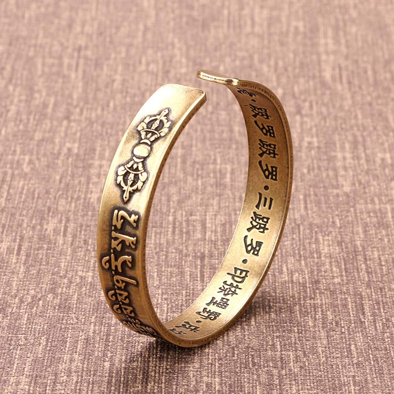 KarmaRipple's Tibetan Mah¨¡pratisar¨¡ Mantra Sanskrit Copper Brass Healing Bracelet Bangle p4