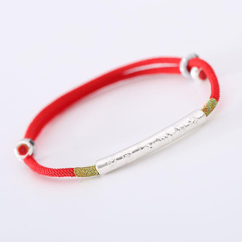 KarmaRipple's Tibetan Buddhist Handmade Mani Mantra Fortunate Red String Bracelet p14