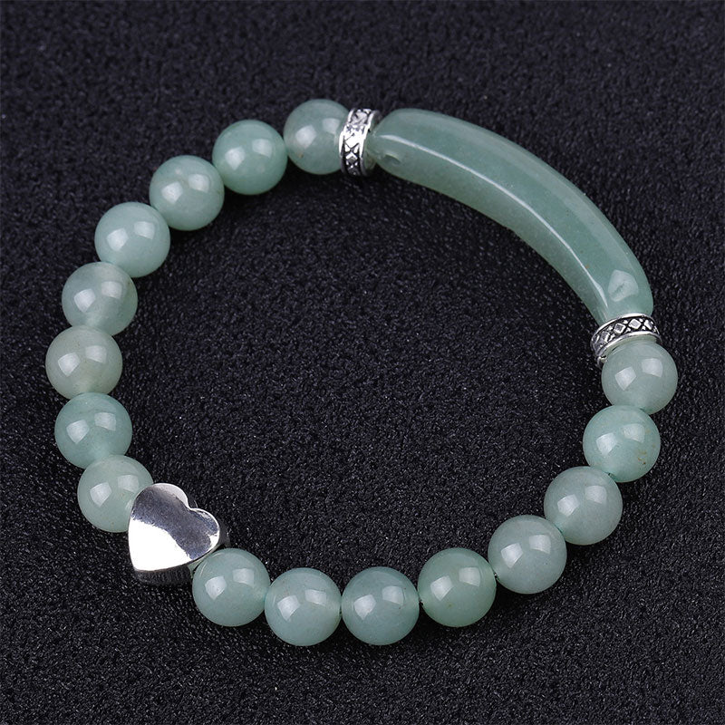 KarmaRipple's Authentic Gemstone Beadwork Unisex Heart Bracelet p10