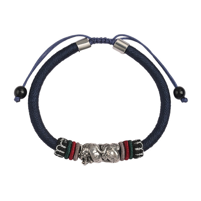KarmaRipple's Handmade 925 Sterling Silver Year Of The Dragon Auspicious Dragon Fortune Rope Bracelet p10