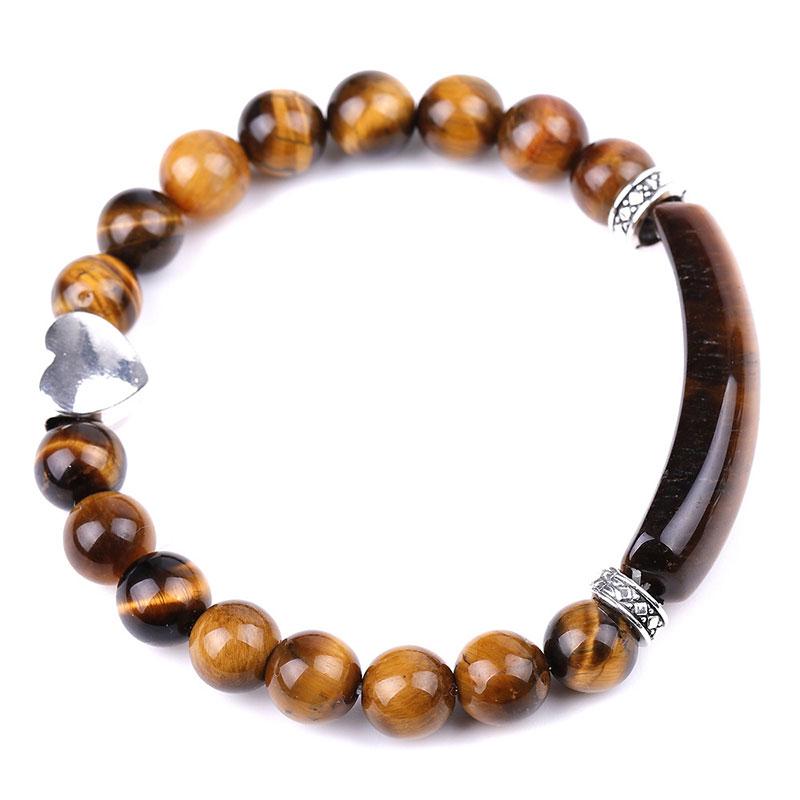 KarmaRipple's Authentic Gemstone Beadwork Unisex Heart Bracelet ( p30