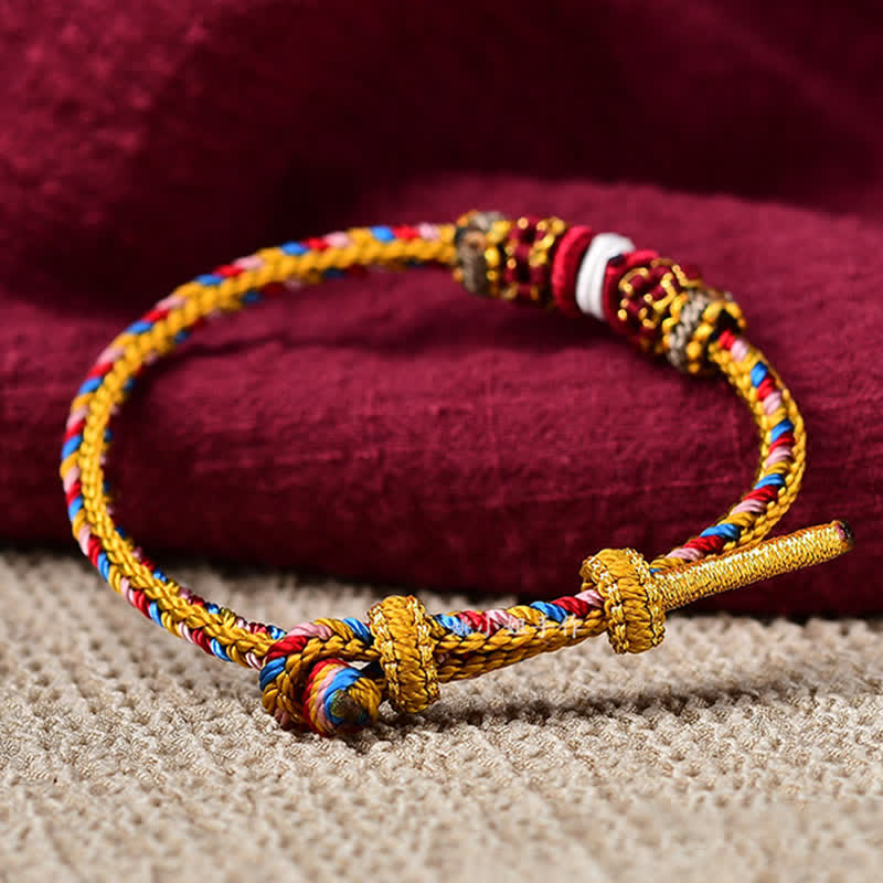 KarmaRipple's Handmade Dunhuang Color Fortune Braid String Bracelet p7