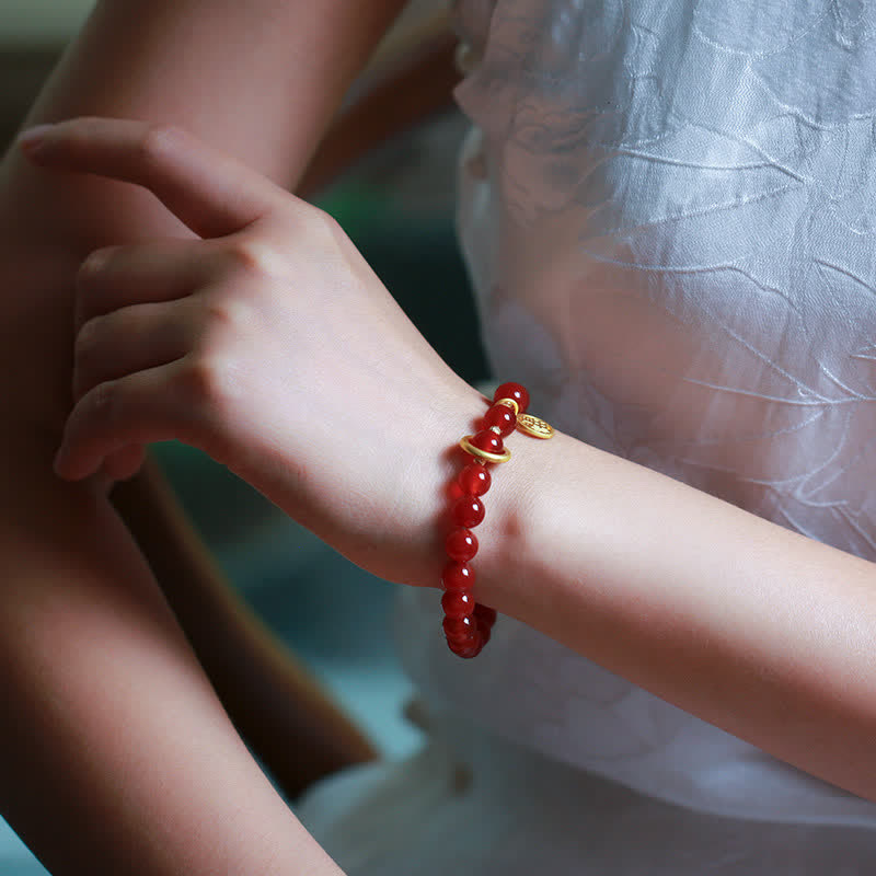KarmaRipple's Authentic Red Agate Blessing Letter Confidence Bracelet p4