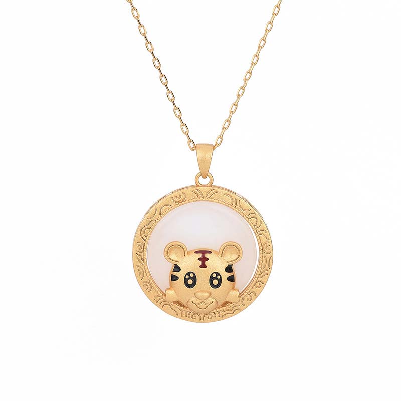 KarmaRipple's Ivory Jade Year of the Tiger Blessing Pendant p5