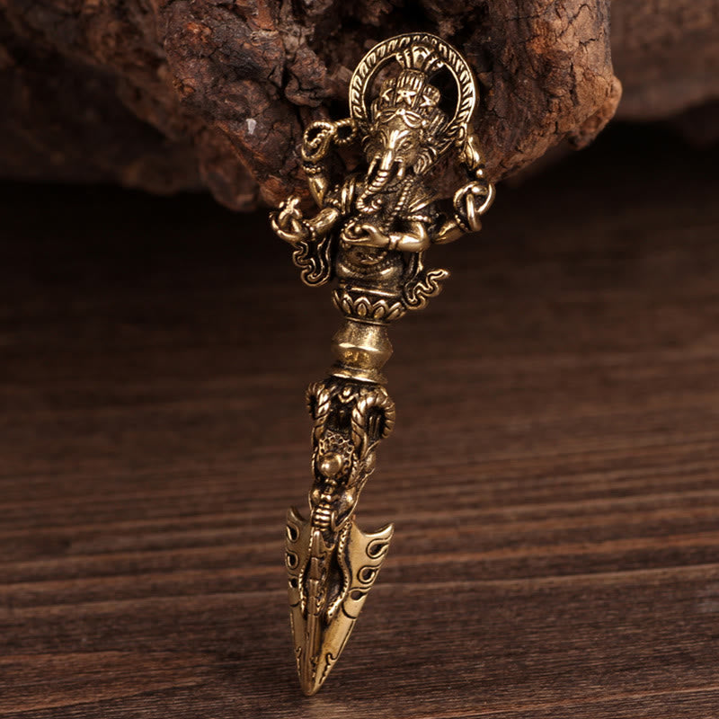 KarmaRipple's Tibetan Ganesh Ganpati Elephant God of Wealth Dorje Vajra Spiritual Power Pendant Necklace p9