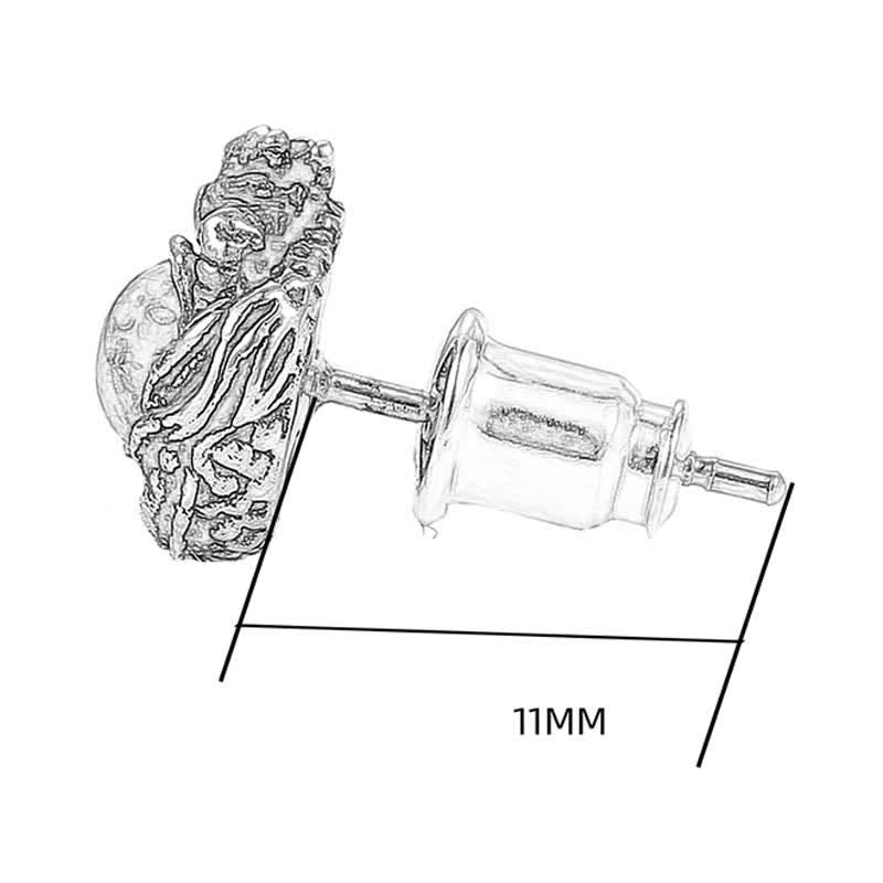KarmaRipple's 925 Sterling Silver Authentic Amber Dragon Success Protection Stud Earring p12