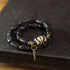 Ebony Wood Oval Dzi Bead / 17-17.5cm(Double Wrap)