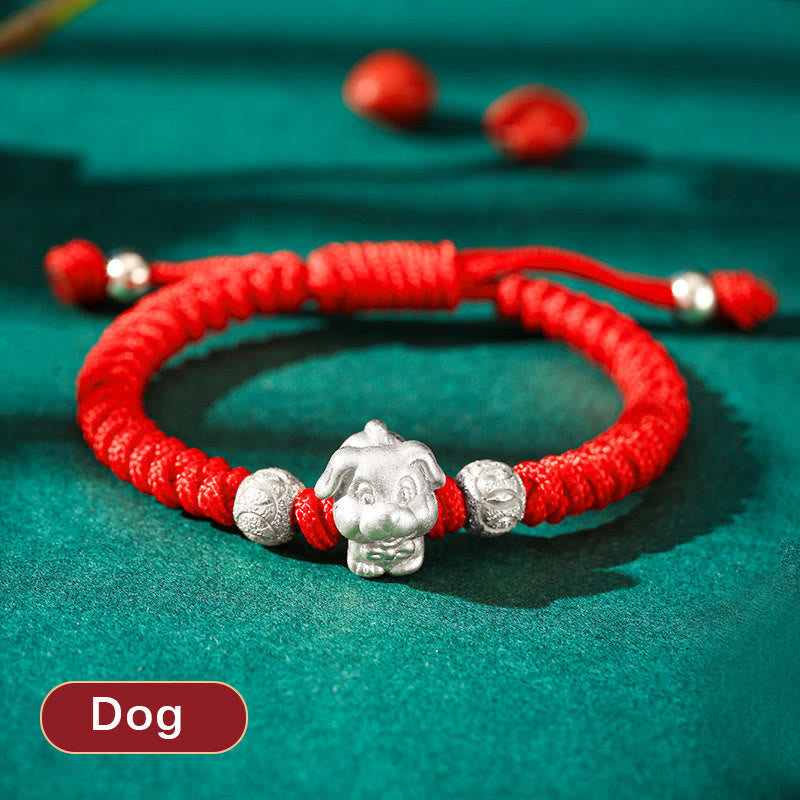 KarmaRipple's 999 Sterling Silver Chinese Zodiac Red Rope Fortune Handcrafted Kids Bracelet p11