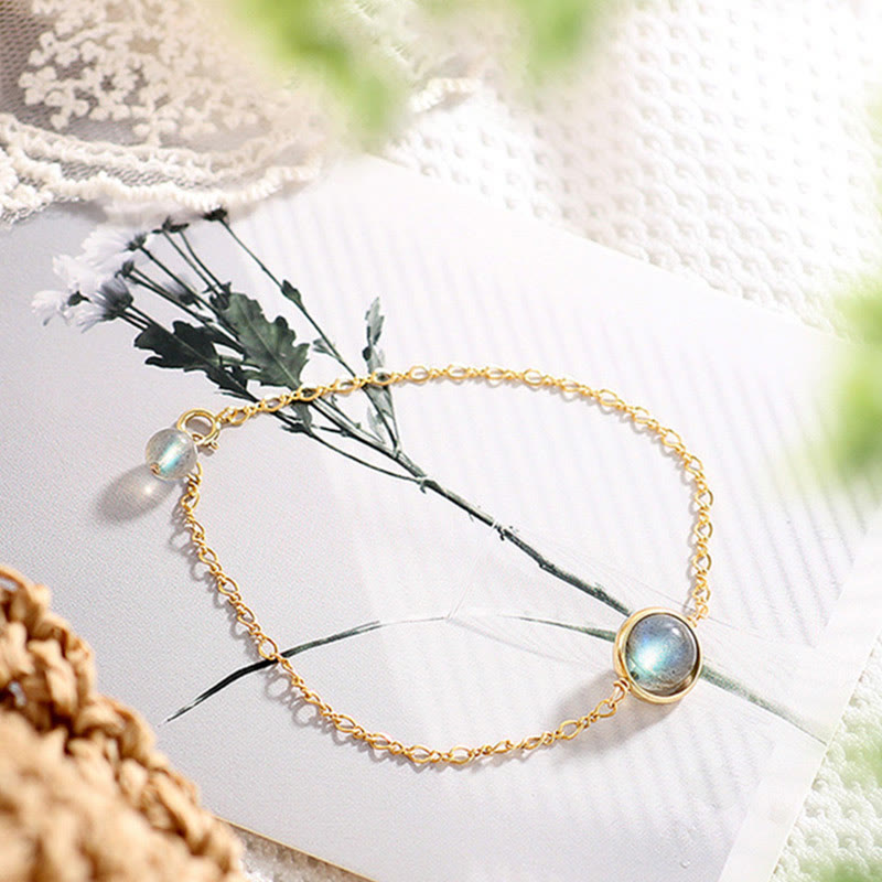KarmaRipple's 14k Gold Plated Authentic Moonstone Balancing Love Bracelet p15