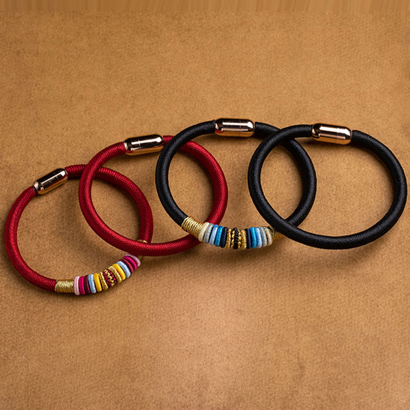 KarmaRipple's Tibetan Handmade King Kong Weave Protection Magnetic Buckle Woven Bracelet ( p22