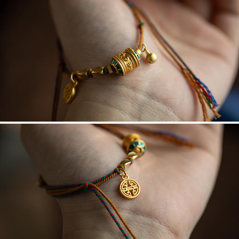 KarmaRipple's Tibetan Handmade Om Mani Padme Hum Prayer Wheel Protection Strength String Bracelet p10