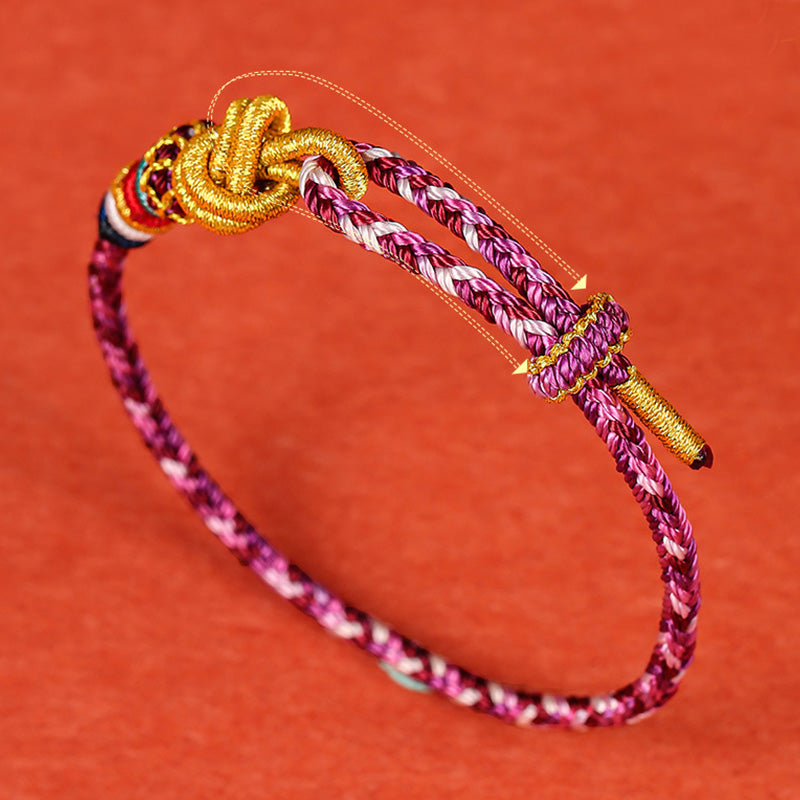 KarmaRipple's Handmade Dunhuang Colorful Rope Protection Braid String Bracelet p12