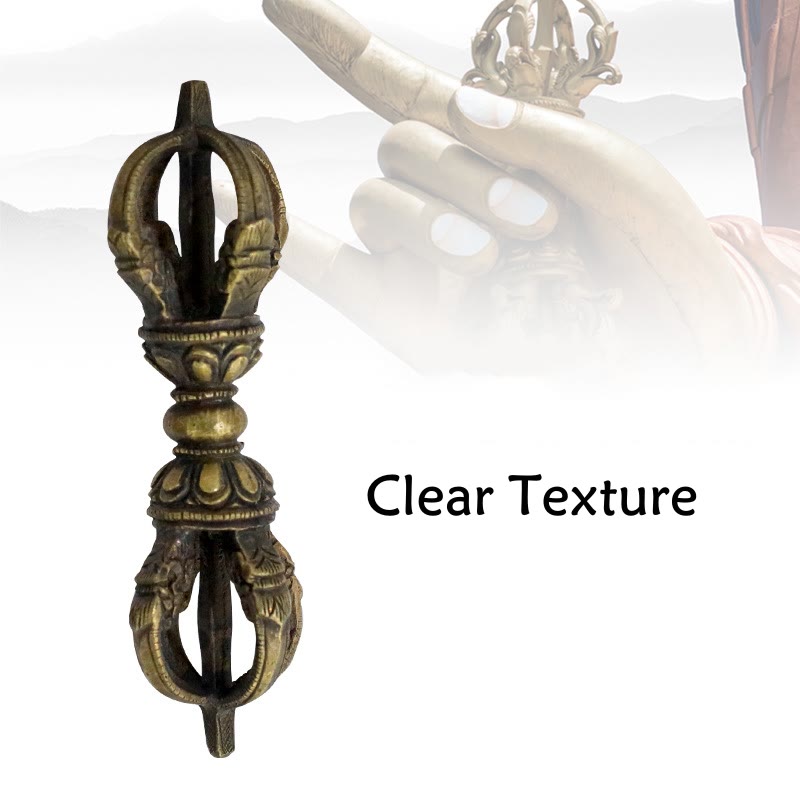 KarmaRipple's Handmade Nepal Five Prong Three Prong Vajra Dorje Strength Bronze Decoration p10