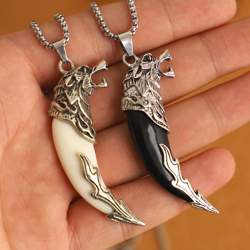 KarmaRipple's Imitation Wolf Tooth Titanium Steel Balance Pendant Necklace p8