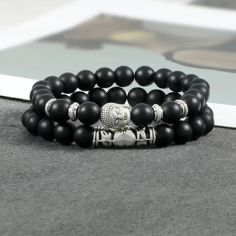 KarmaRipple's 2Pcs Authentic Gemstone Agate Buddha Protection Bracelet p14