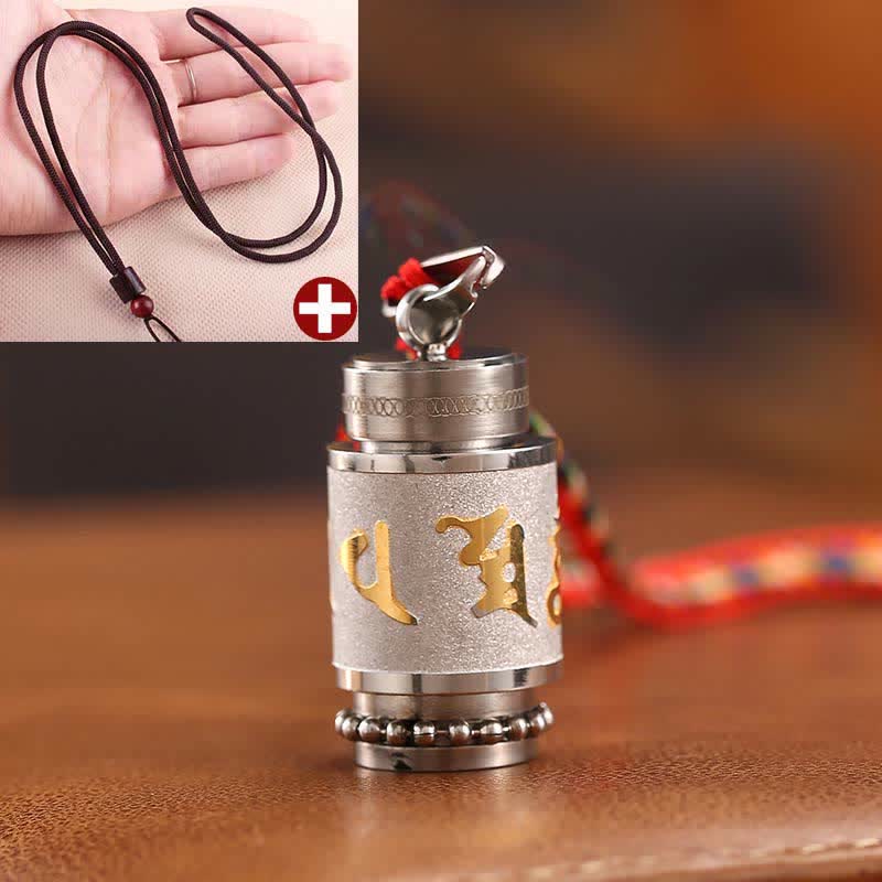 KarmaRipple's Tibet Om Mani Padme Hum Shurangama Mantra Titanium Steel Wisdom Amulet Pendant Necklace p48