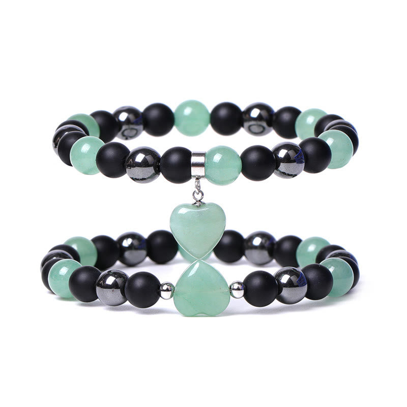 KarmaRipple's Black Onyx Tiger Eye Stone Gemstone Love Heart Protection Bracelet p16
