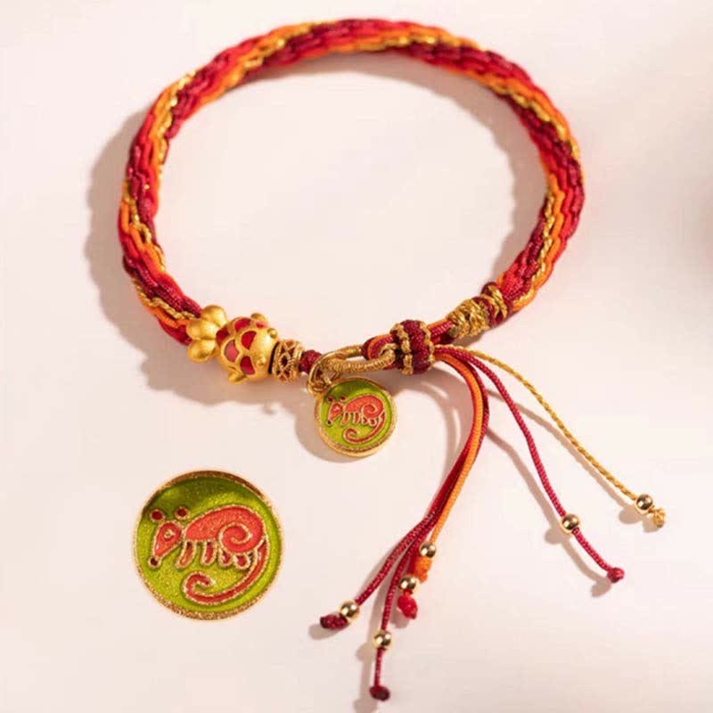 KarmaRipple's Chinese Zodiac Handmade Koi Fish String Protection Reincarnation Weave Braid Bracelet p1