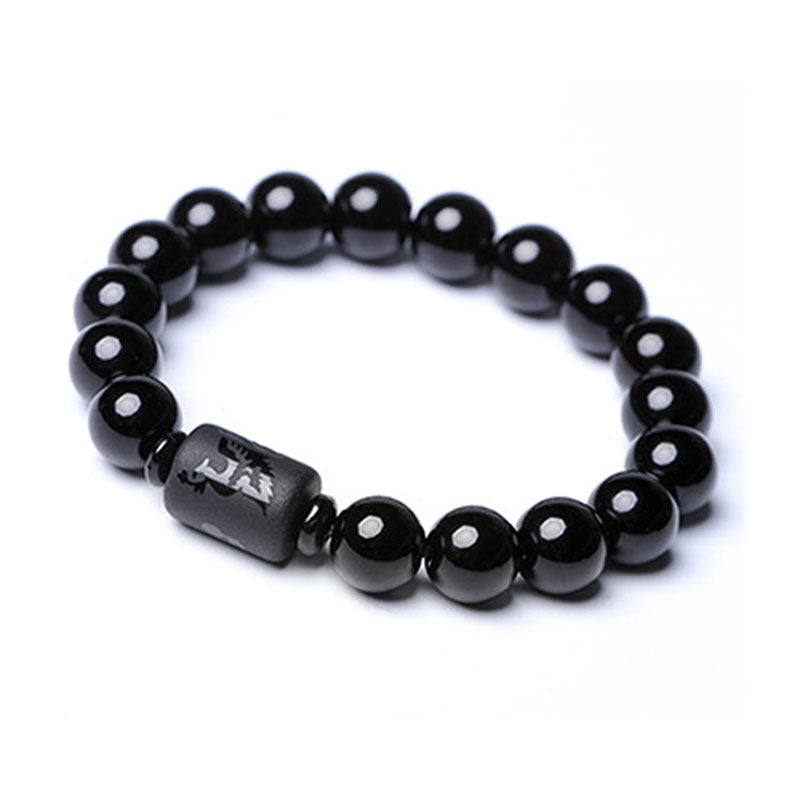 KarmaRipple's Soul Cleansing Black Obsidian Phoenix Dragon Bracelet p13